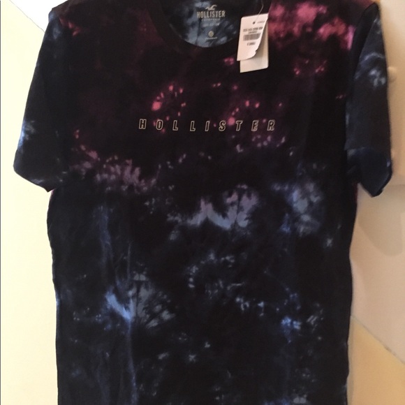 **SOLD**Hollister Curved Hem Guys Tie Dye Top - Picture 1 of 13